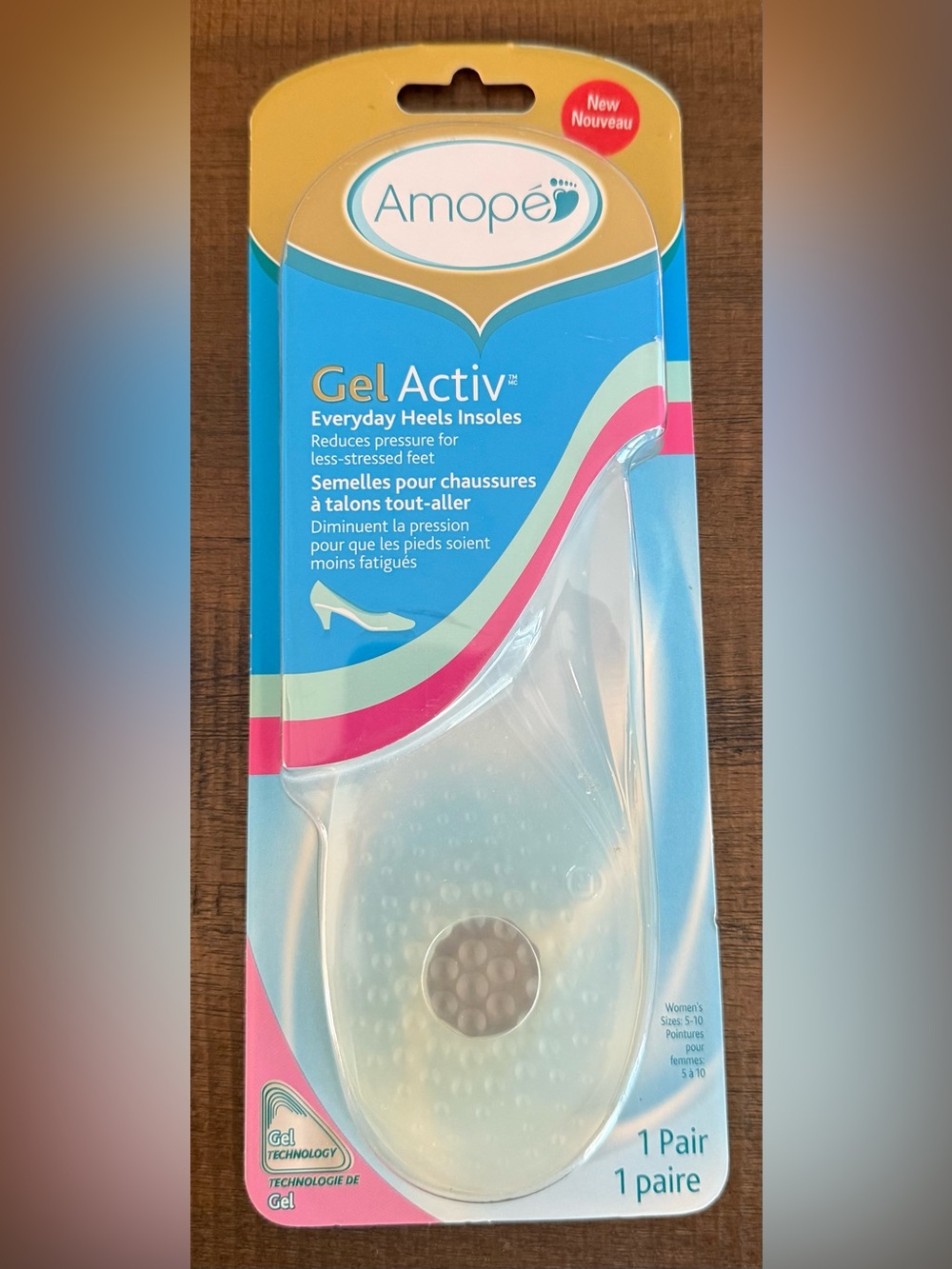 AMOPE Gel Activ Heel Insoles - Clear Gel